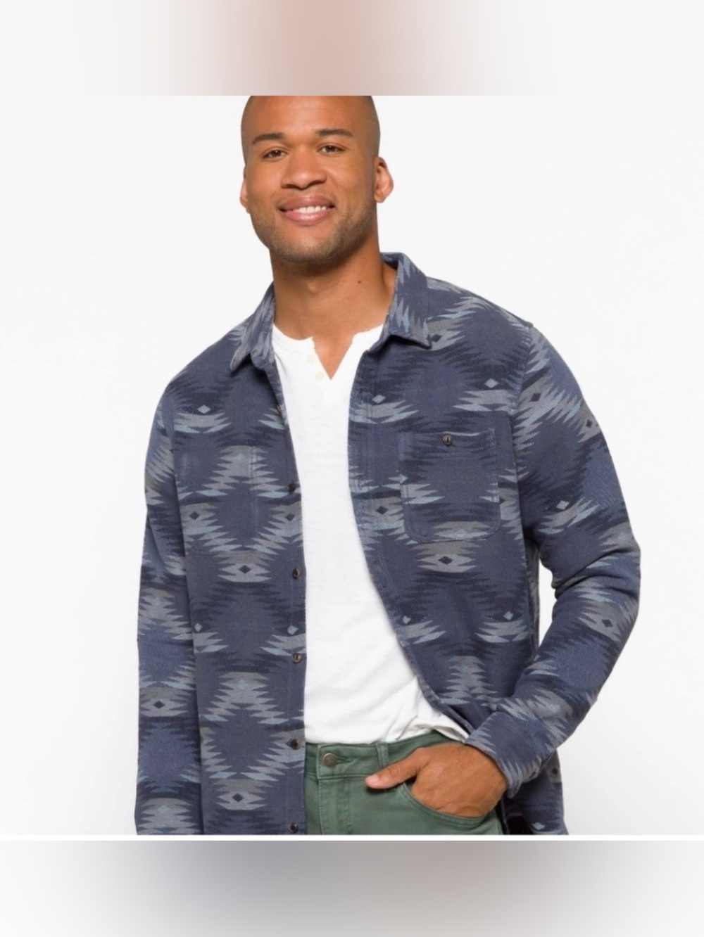 Roark Men’s Teton Classic Fit Aztec-Pattern Shirt Jacket. Size XL